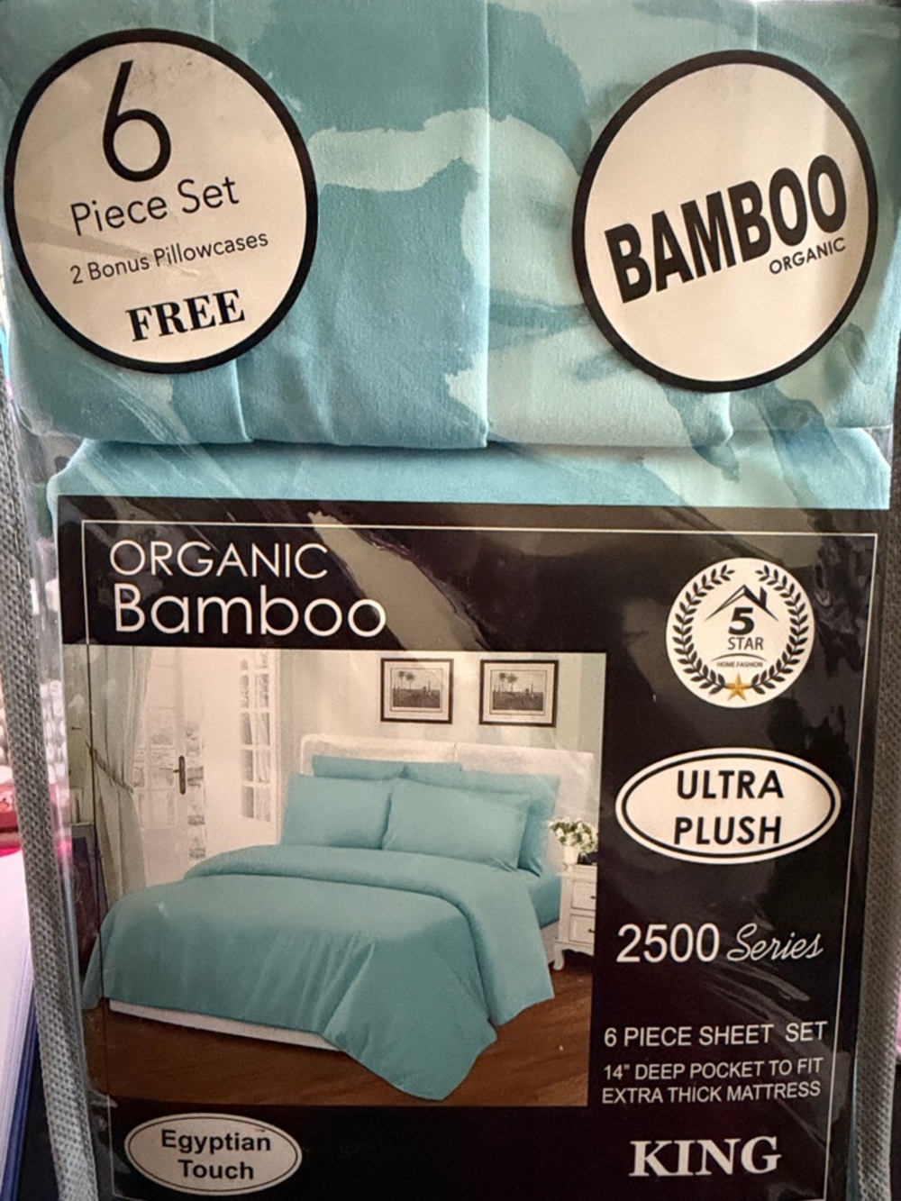 BAMBOO Organic Ultra Plush King Sheet Set - Teal Blue 58